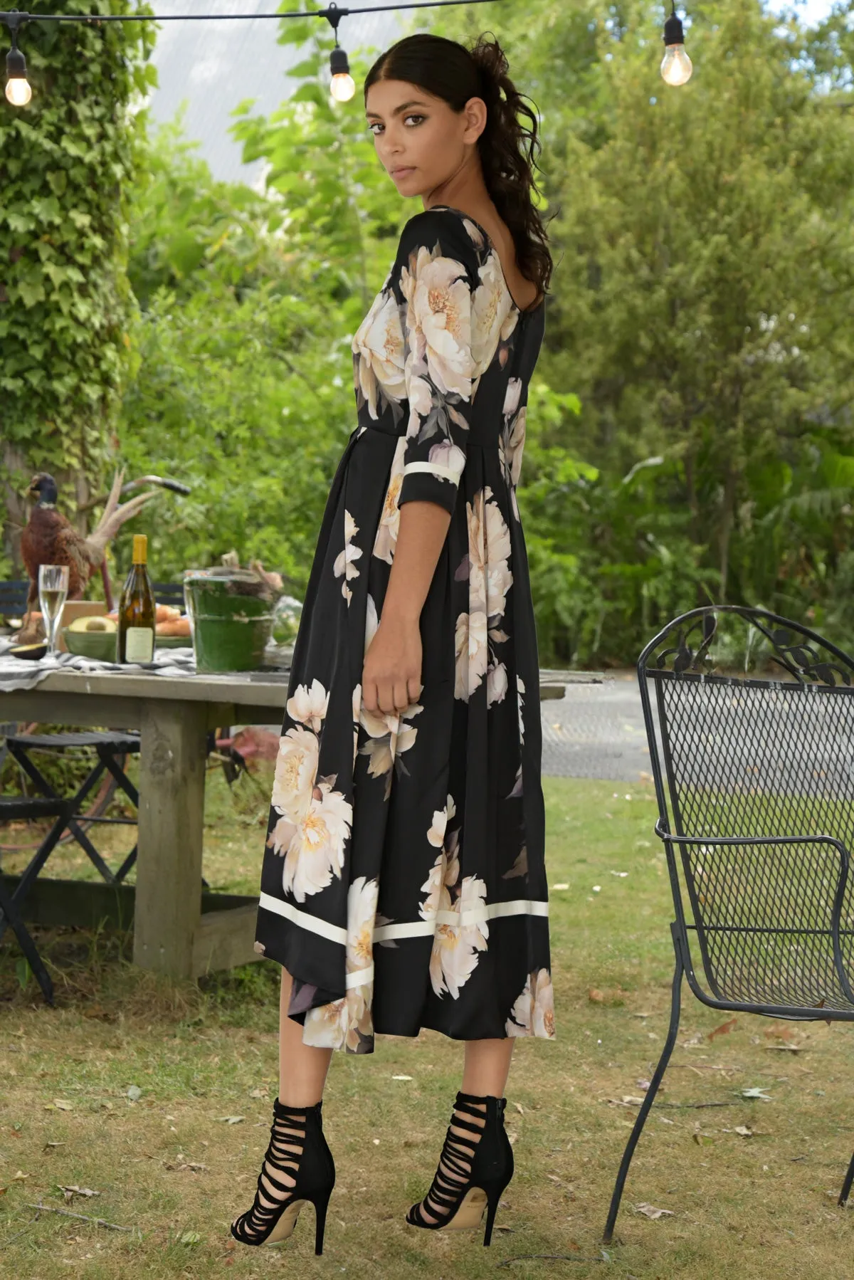 TRELISE COOPER | DANCING ALL THE WAY DRESS | BLACK FLORAL