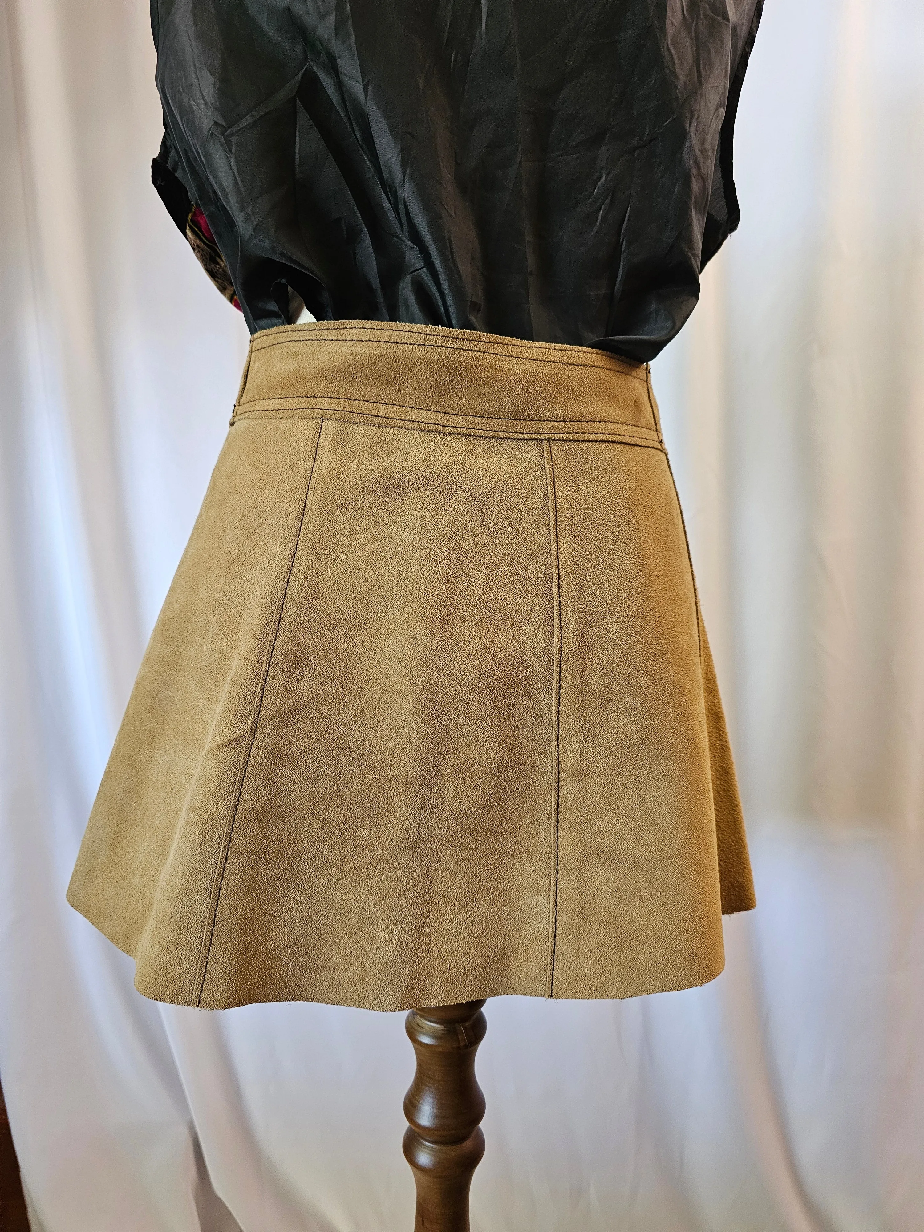 VIntage Suede 70s skirt s