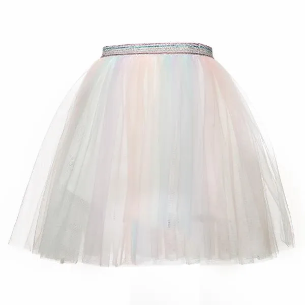 Wild Berry Elastic Waist Ombre Tulle Middi Skirt