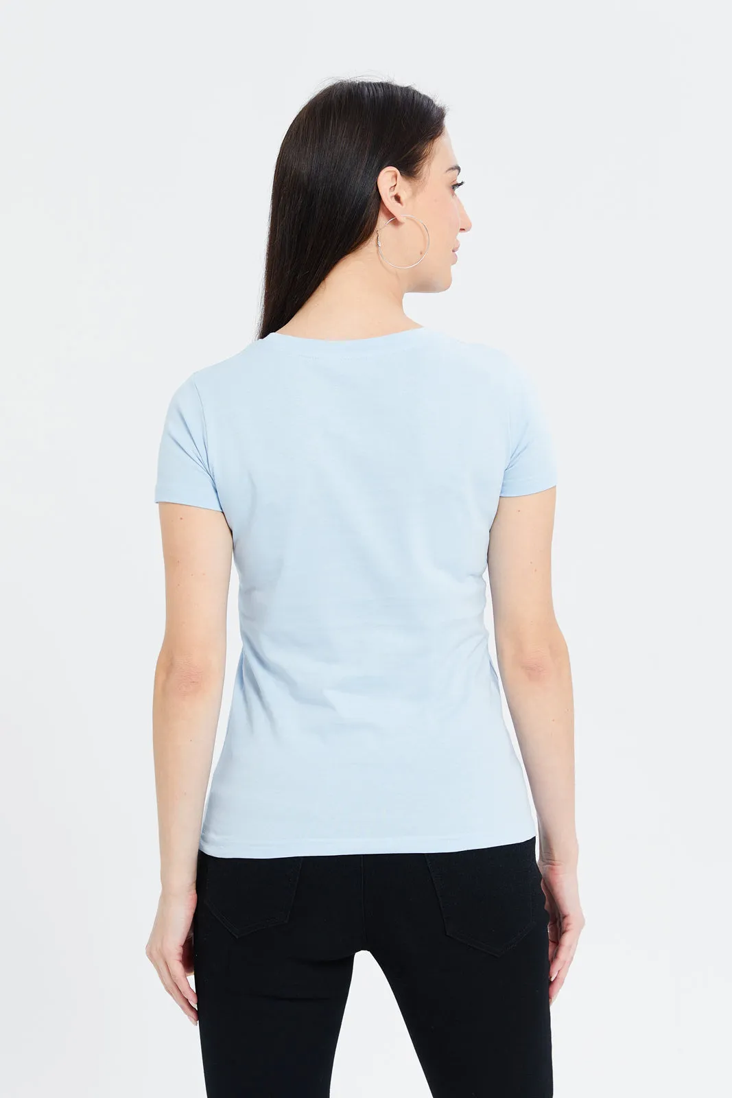 Women Blue Optimist Printed T-Shirt